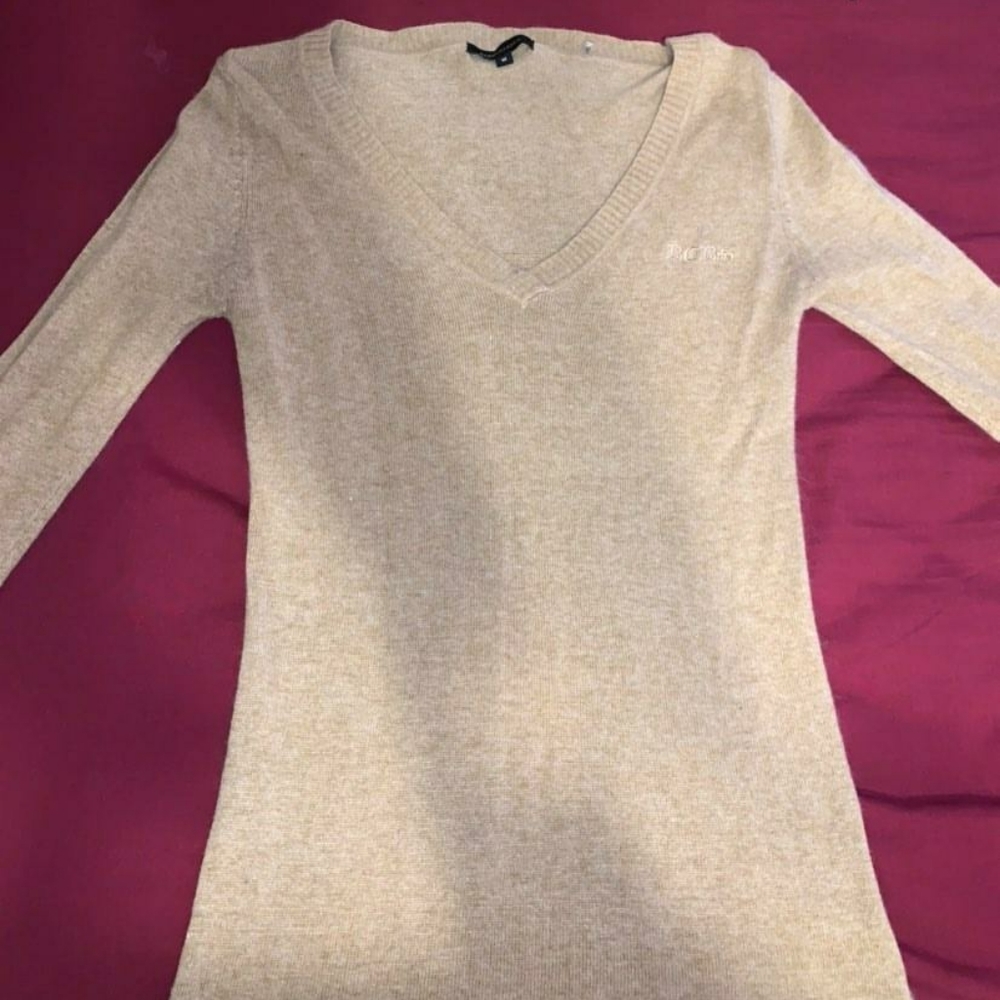 Long brown sweater